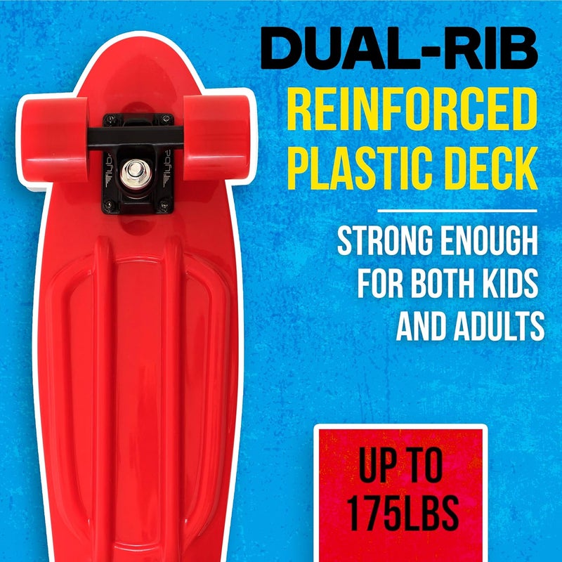 Flybar 22 Inch Kids Skateboard – Mini Cruiser Skateboards for Kids Ages 6-12, Outdoor Toys, Lightweight, Durable, Non-Slip Deck, ABEC-7 Bearings, Holds up to 175 lbs - Image 3